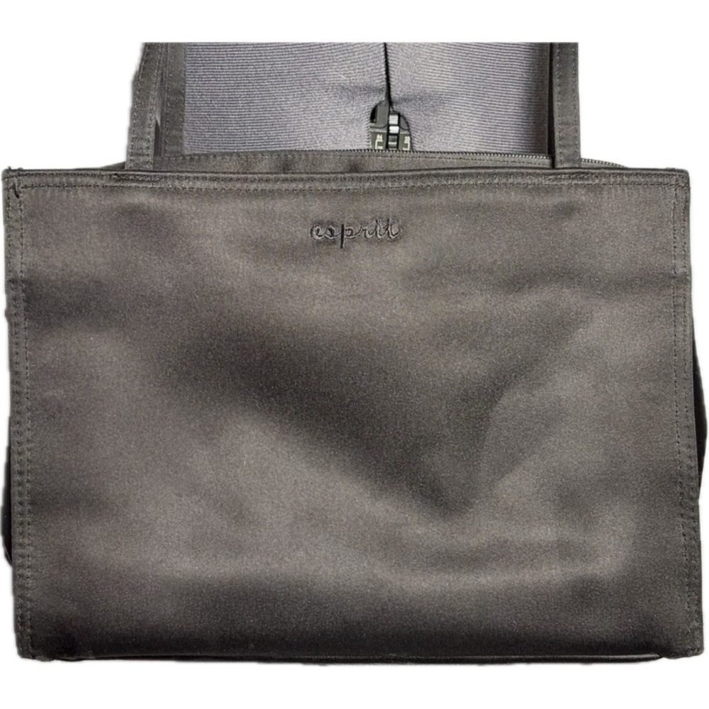 Vtg 90s Y2K Esprit Black Satin Minimalist Shoulder Bag Evening Purse DAMAGED